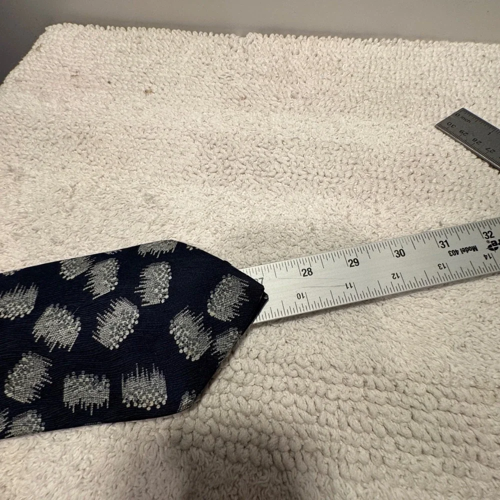 Armani Tie Blue Silver Abstract Silk Luxury Italian Business Formal Old Money